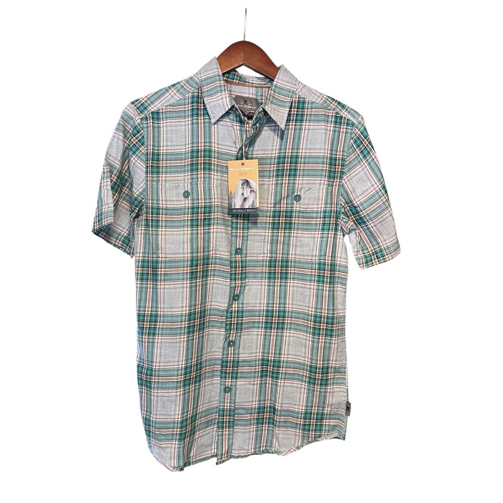 Royal Robbins‎ Naturally Breezy 100% Cotton Point Reyes Plaid Short Sleeve Shirt